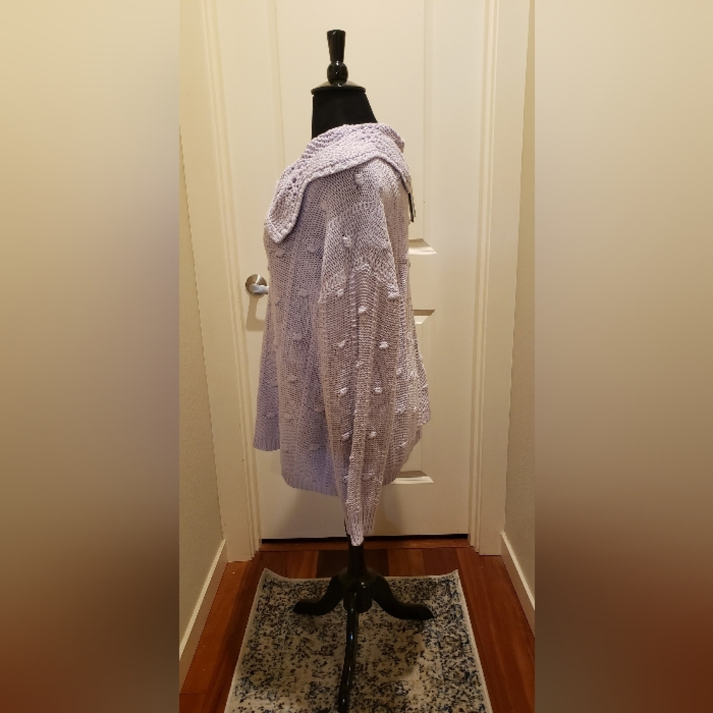 Sandy Liang (For Target) Off-the-Shoulder Lavender Sweater - Picture 5 of 12